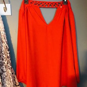 Skies Are Blue Coral Flowy Blouse